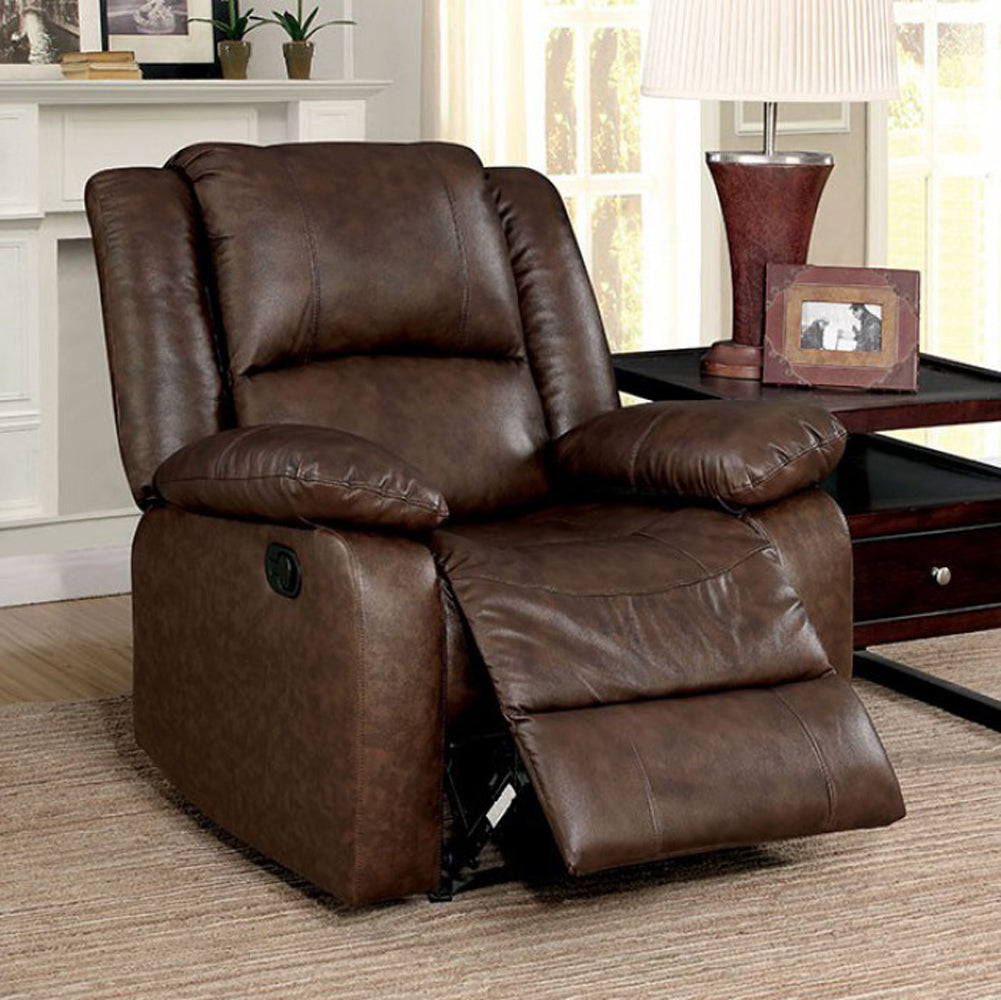 Transitional Style Brown Recliner