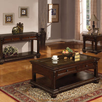 Majestic Sofa Table With 2 Drawers, Cherry Brown