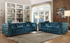 Imperial Sofa with 3 Pillows, Dark Teal Velvet