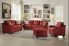 Smart Looking Sofa with 2 Pillows, Red Linen