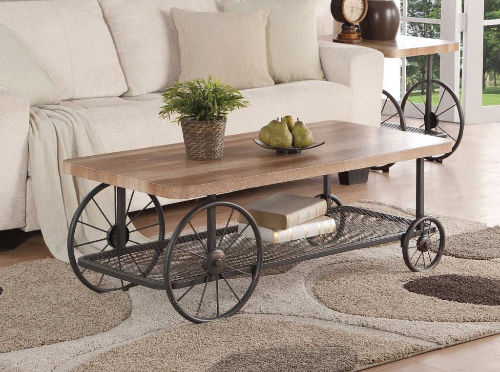 Modish Coffee Table, Oak & Antique Gray