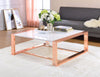 Charming Coffee Table, White High Gloss & Copper