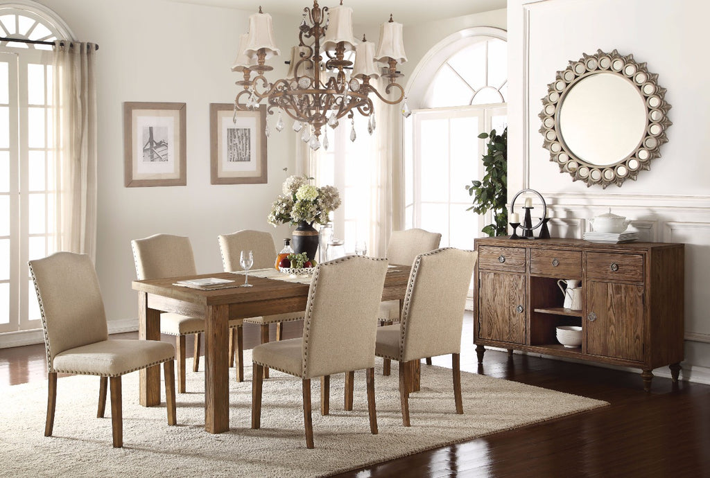 Astonishing Dining Table, Salvage Oak Brown