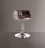 Comfy Adjustable Stool with Swivel, Vintage Brown & Silver