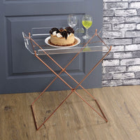 Modish Tray Table, Clear Acrylic & Copper