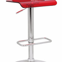 Impressive Adjustable Stool with Swivel, Red & Chrome