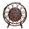 Traditional Style Metal Wine Rack, Brown