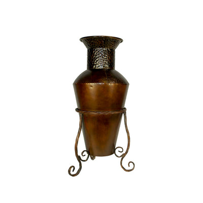 Vintage Style Urn Shape Metal Planter, Bronze