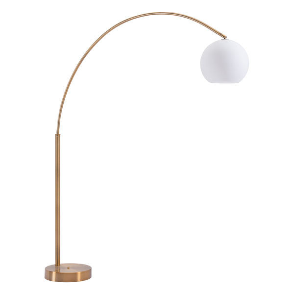 Brushed Brass Modern Arc Floor Lamp