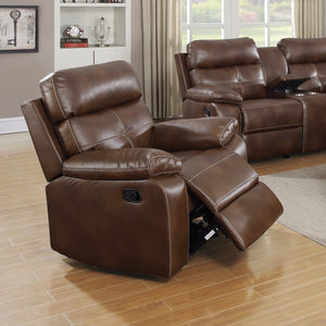 Exuberantly Designed Brown Leatherette Recliner