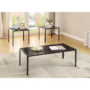 Charismatic  Sleek 3 piece occasional Table set, Black