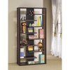 Expressive Wooden Bookcase with Center Back Panel, Brown