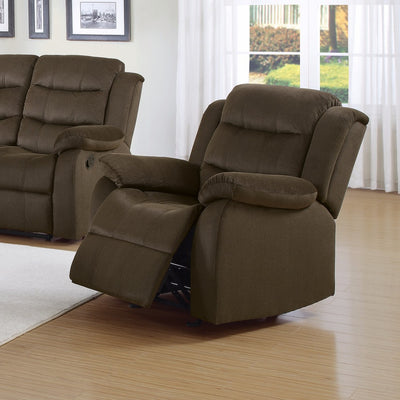 Trimmed Glider Recliner Chair, Chocolate Brown
