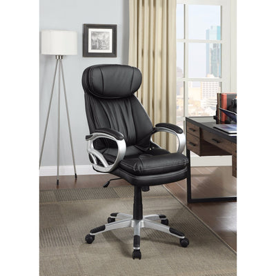 Leather, Executive-Style Office Chair, Black