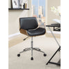 Contemporary Small-Back Home Office Chair, Black-Walnut