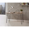 Industrial Style Writing Desk With Hairpin Metal Legs, Brown