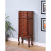 Traditional Jewelry Armoire with Antiqued Hardware, Brown