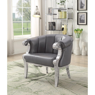 Downrightly Intriguing Accent Chair, Gray