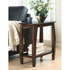 Elegant Wooden Chair Side Table, Brown