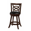 Comfortable Counter Height Stool Upholstered Seat, Black And Brown, Set of 2