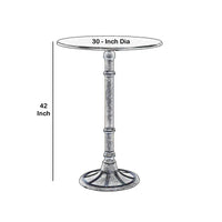 Round Industrial Metal Counter Height Table, Black