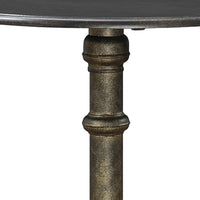 Round Industrial Metal Counter Height Table, Black