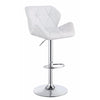 Adjustable Bar Stool with Chrome Base, White ,Set of 2