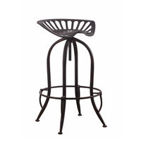 Splendid Tractor Seat Adjustable Metal Bar Height Stool, Black