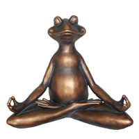 Ideally Peculiar Decorative Resin Yoga Frog, Copper