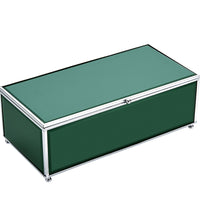 Versatile Wood And Glass Storage Box, Green