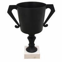 Traditionally Designed Metal Footed Urn, Black