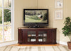 Corner TV Stand, Faux Marble & Espresso Brown