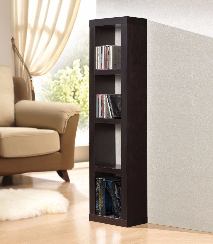 Wooden Bookcase Or CD-DVD Unit, Espresso Brown