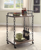 Retro Serving Cart, Rustic Oak & Antique Black