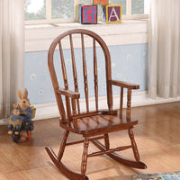 Elegant Wooden Rocking Chair, Tobacco Brown