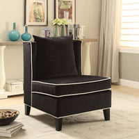 Modish Accent Chair, Black Velvet