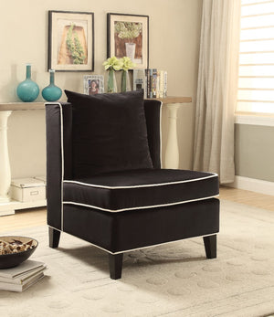 Modish Accent Chair, Black Velvet