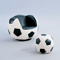 All Star 2 Piece Pack Chair & Ottoman, Soccer: White & Black