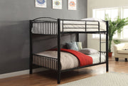 Metal Full-Full Bunk Bed, Black