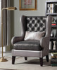 Polyurethane Accent Chair With Pillow, Gray