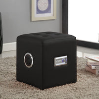 Sound Lounge Ottoman with Bluetooth Speaker, Black