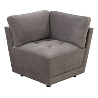 Waffle Suede Corner Wedge-Sofa, Gray