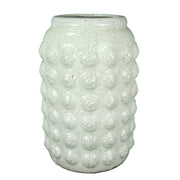 Ceramic Vase with Round Droplets, White