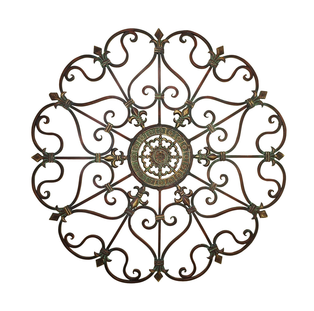 Fabulous Metal Wall Decor with Intricate Design, Bronze