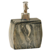 Natural Black Marble Soap Dispenser With Aluminium Push Pump Handle