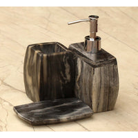 Natural Black Marble Soap Dispenser With Aluminium Push Pump Handle