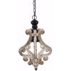 Wooden Home Chandelier, White