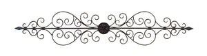 Traditionally Carved Metal Wall Plaque With Scrollwork, Brown