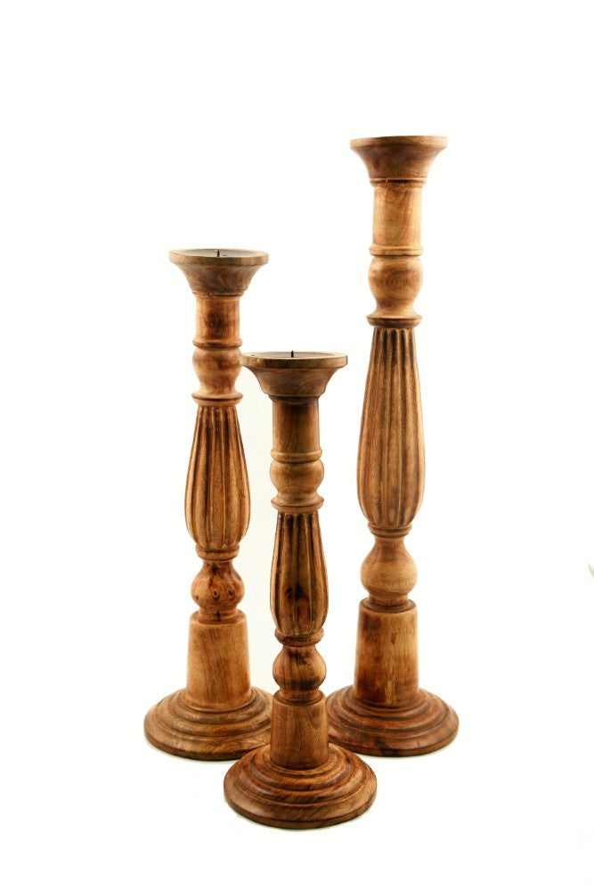 Wood Candle Holder S-3 24",21",18"H