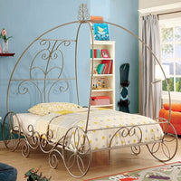 Princess Full Size Bed In Metallic frame, Champagne Gold